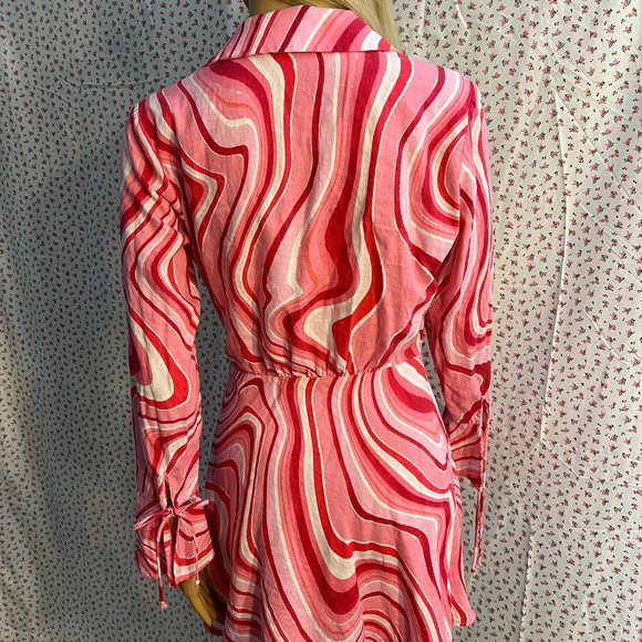 Pink Linen Mini Dress - Picture 6 of 7